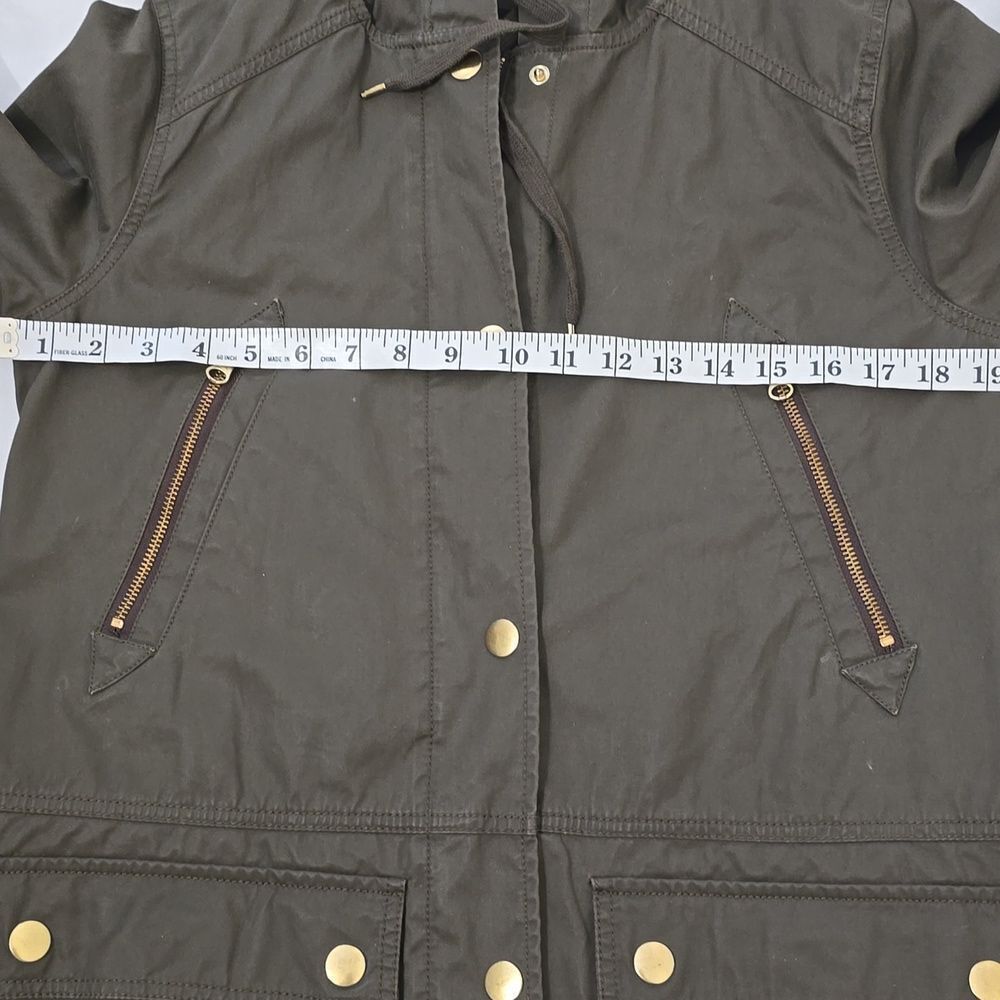 J. Crew Women's Olive Hooded Jacket S - Picture 5 of 9